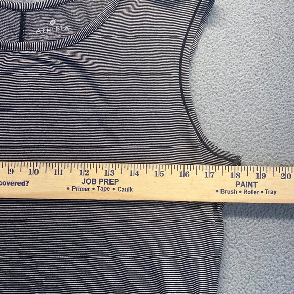 Athleta Womens Shanti Micro Stripe Tank Top Large S Tencel Black White Workout - Picture 5 of 9